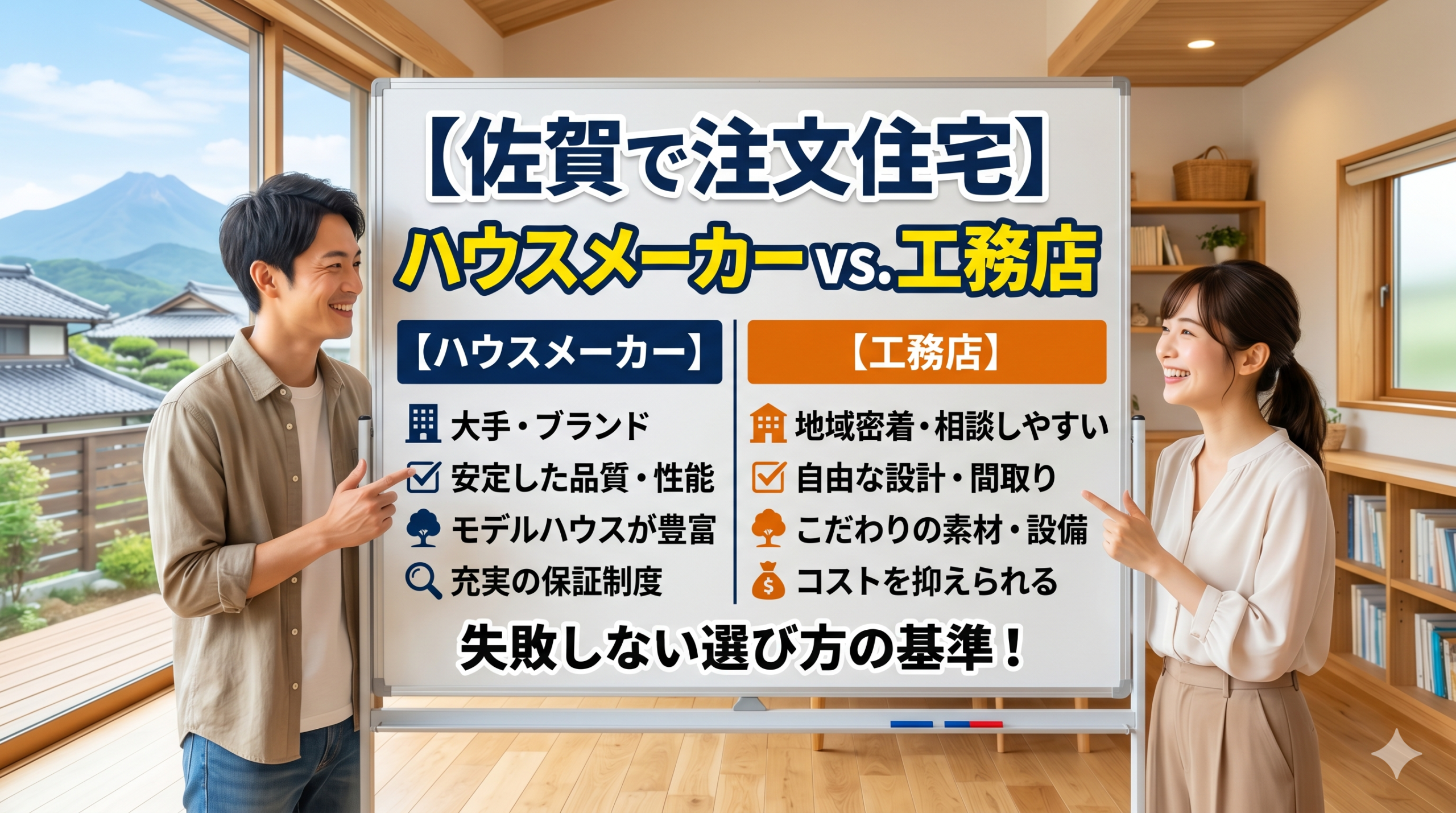 【佐賀で注文住宅】ハウスメーカーと工務店どっちがおすすめ？選び方を住宅のプロが解説