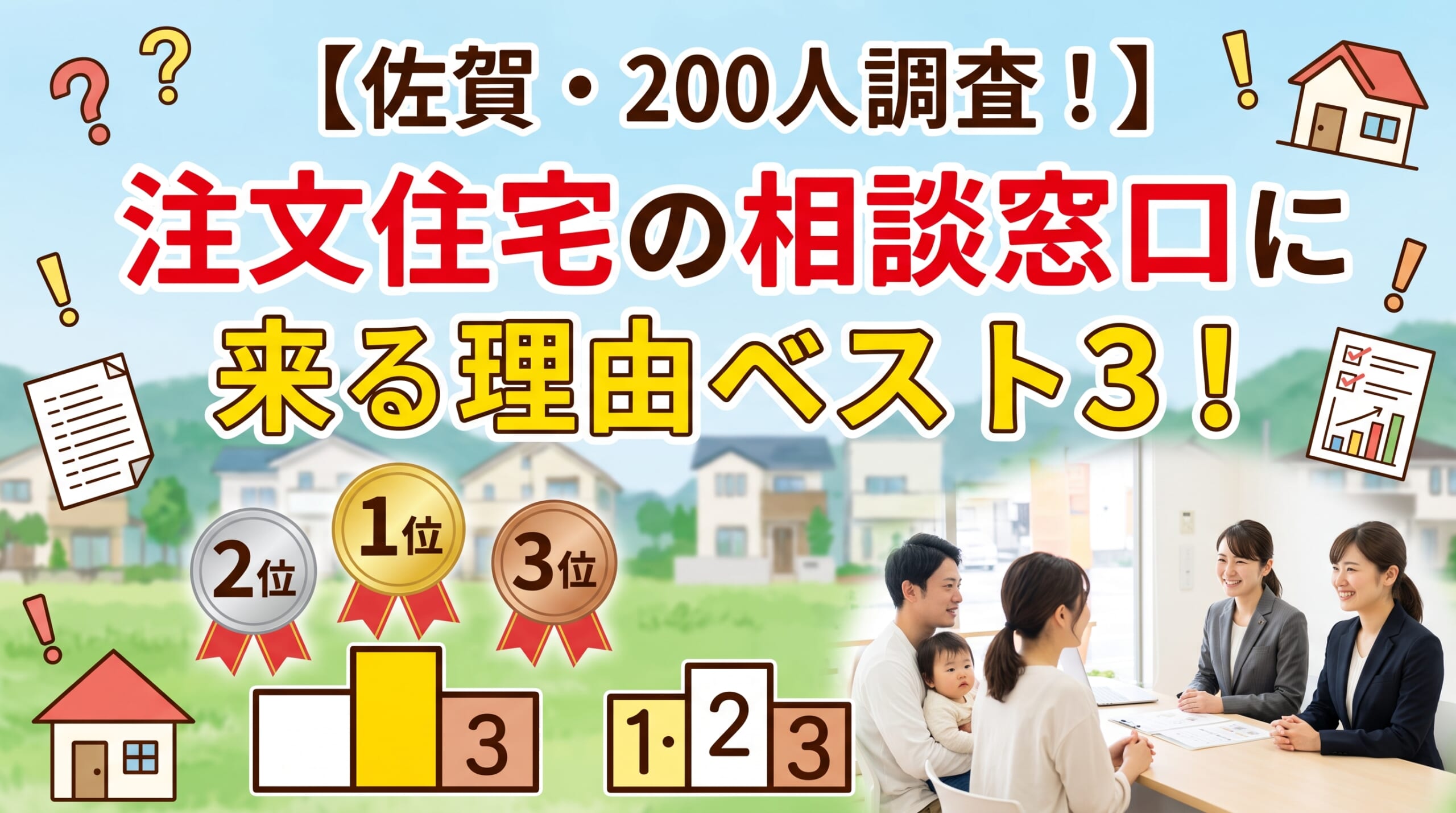 【佐賀・200人調査！】注文住宅の相談窓口佐賀店に来る理由ベスト３！